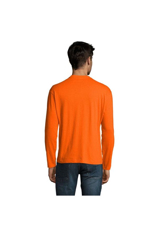 SOL'S - Męska Koszulka Z Długim Rękawem Monarch. Kolor: żółty, wielokolorowy, pomarańczowy. Długość rękawa: długi rękaw. Długość: długie. Sport: turystyka piesza