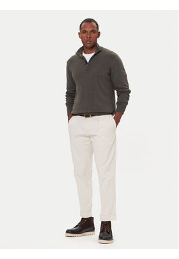 Barbour Sweter Half Zip MKN1074OL91 Zielony Regular Fit. Kolor: zielony. Materiał: bawełna