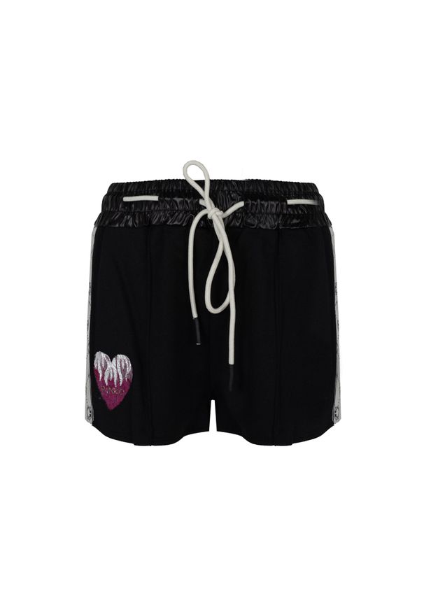 Pinko Szorty "Speciale" | 100962 A0T9 | Kobieta | Czarny. Okazja: na co dzień. Kolor: czarny. Materiał: bawełna, poliester. Wzór: aplikacja. Styl: sportowy, elegancki, casual
