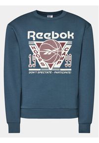 Reebok Bluza Basketball IL2005 Niebieski Regular Fit. Kolor: niebieski. Materiał: bawełna