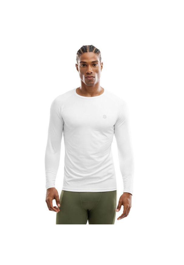 SIROKO - Męska koszulka treningowa z długim rękawem Fitness Siroko Air. Kolor: biały. Materiał: tkanina. Długość rękawa: długi rękaw. Długość: długie. Sezon: zima. Sport: fitness