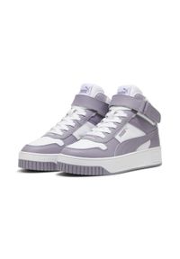 Puma - Damskie sneakersy Carina Street Mid PUMA White Pale Plum Purple. Kolor: fioletowy, biały, wielokolorowy. Sezon: lato. Sport: turystyka piesza