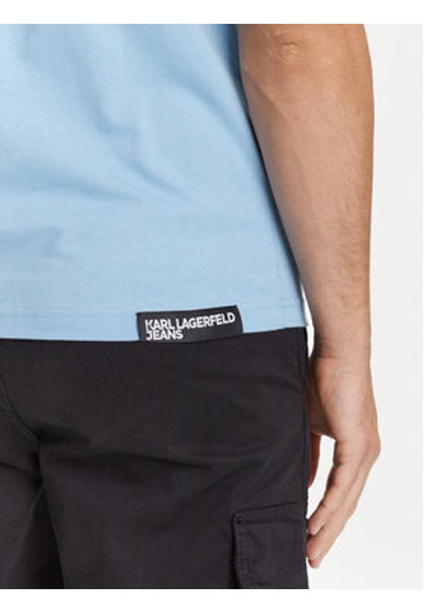 Karl Lagerfeld Jeans T-Shirt A1M17003 Niebieski Slim Fit. Kolor: niebieski. Materiał: bawełna