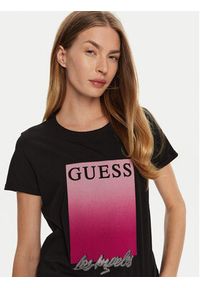 Guess T-Shirt W4BI30 JA914 Czarny Regular Fit. Kolor: czarny. Materiał: bawełna