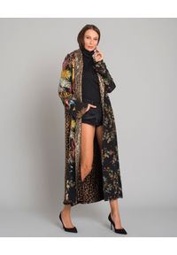 ANJUNA - Jedwabne kimono w panterkę. Kolor: brązowy. Materiał: jedwab. Wzór: motyw zwierzęcy #4
