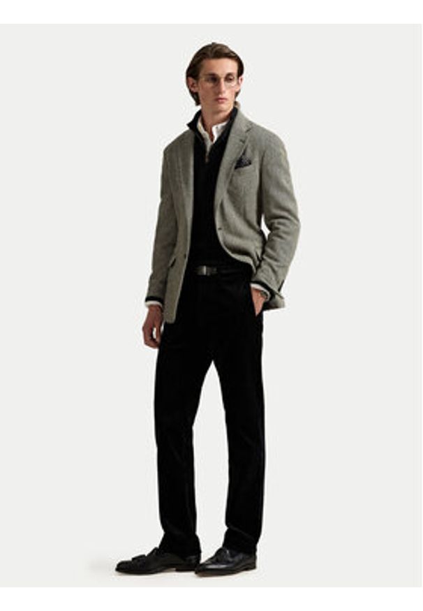 Polo Ralph Lauren Sweter 710876756002 Czarny Regular Fit. Typ kołnierza: polo. Kolor: czarny. Materiał: wełna