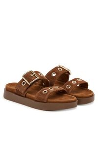 Inuikii Klapki Tilda Buckle 1004.003.0631 Brązowy ciemny. Kolor: brązowy. Materiał: zamsz, skóra #2