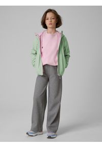 4f - 4F Kurtka softshell wiatroodporna membrana 5000 dziewczęca - miętowa 140 (9-10 lat). Okazja: na co dzień. Kolor: turkusowy. Materiał: softshell. Sezon: lato. Styl: casual #2