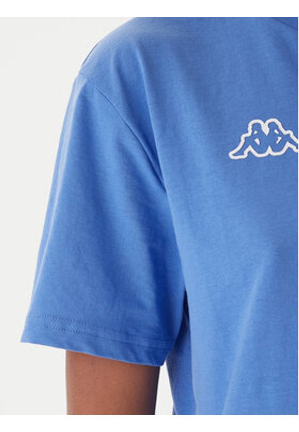 Kappa T-Shirt Frega 351M1KW Turkusowy Regular Fit. Kolor: turkusowy. Materiał: bawełna