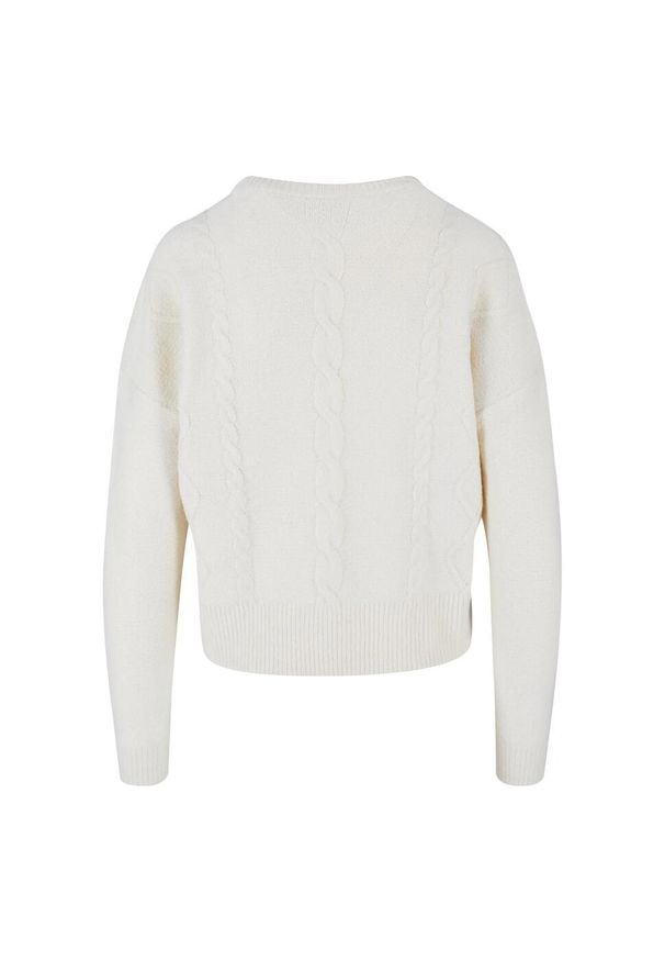 Urban Classics - Damski / Damski Sweter Z Dzianiny W Warkocze. Kolor: beżowy. Materiał: dzianina