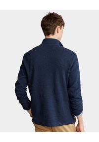 Ralph Lauren - RALPH LAUREN - Granatowa bluzka z wysokim kołnierzem. Typ kołnierza: polo. Kolor: niebieski. Materiał: bawełna. Długość rękawa: długi rękaw. Długość: długie. Styl: klasyczny #4