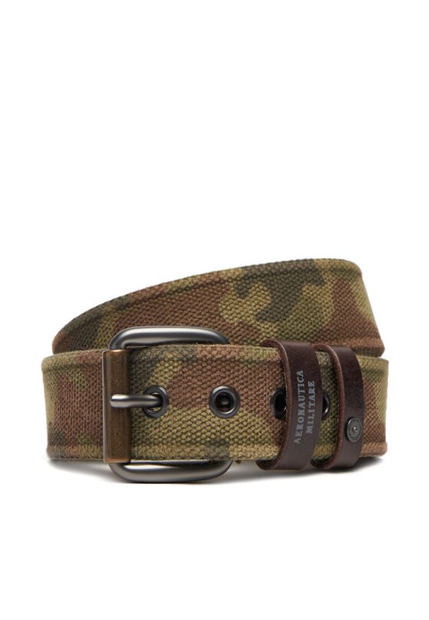 Aeronautica Militare Pasek Męski 252CI0315UCT03316 Khaki. Kolor: brązowy. Materiał: materiał