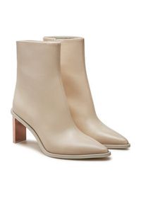 Calvin Klein Botki Ankle Boot 70 Lth HW0HW02092 Beżowy. Kolor: beżowy. Materiał: skóra