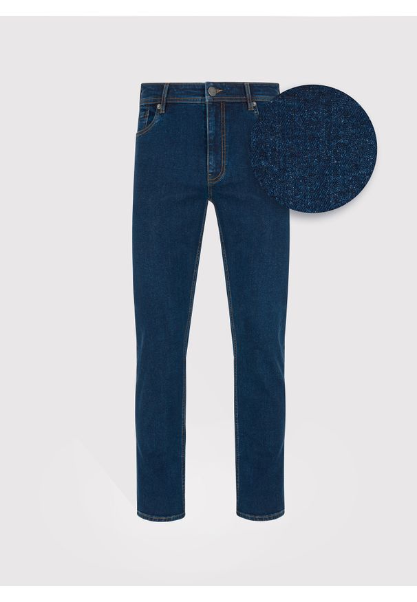 Pako Lorente - PAKO LORENTE - Granatowe spodnie męskie jeans. Okazja: na co dzień. Kolor: niebieski. Materiał: jeans. Styl: casual, klasyczny