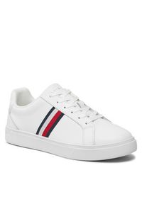 TOMMY HILFIGER - Tommy Hilfiger Sneakersy Essential Court Sneaker Stripes FW0FW07779 Biały. Kolor: biały #5