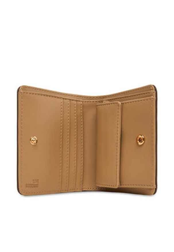 Love Moschino - LOVE MOSCHINO Mały Portfel Damski JC5612PP1NKD0301 Brązowy. Kolor: brązowy. Materiał: skóra