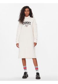 Tommy Jeans Sukienka dzianinowa New Varisty DW0DW16462 Biały Relaxed Fit. Kolor: biały. Materiał: bawełna #1