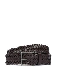 Calvin Klein Pasek Warmth Buckle Woven 35Mm Fixed - LV04D7061G Brązowy ciemny. Kolor: brązowy. Materiał: skóra #1