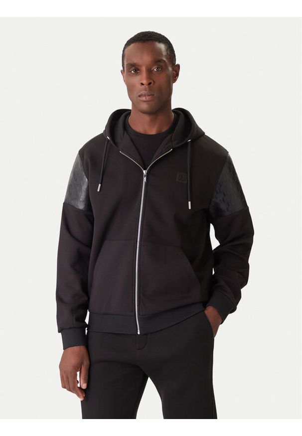 Karl Lagerfeld - KARL LAGERFELD Bluza 705037 554902 Czarny Regular Fit. Typ kołnierza: dekolt w karo. Kolor: czarny. Materiał: syntetyk