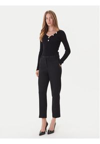 Morgan Sweter 201-MBANBI.N Czarny Slim Fit. Kolor: czarny. Materiał: wiskoza