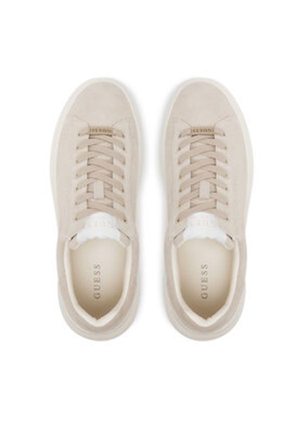 Guess Sneakersy FMTLBA SUE12 Beżowy. Kolor: beżowy. Materiał: zamsz, skóra