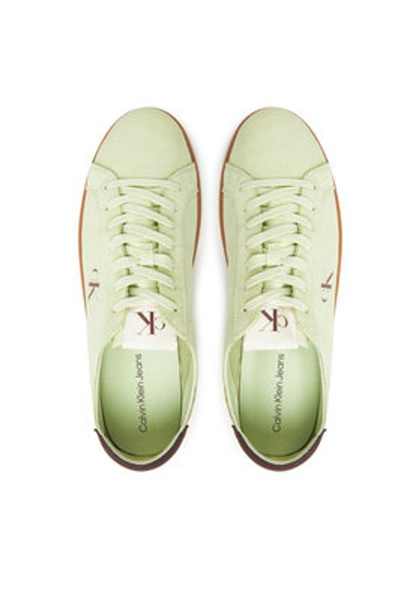 Calvin Klein Jeans Sneakersy Low Profile Cupsole Su Zielony. Kolor: zielony. Materiał: zamsz, skóra