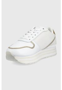 TOMMY HILFIGER - Tommy Hilfiger sneakersy kolor biały. Nosek buta: okrągły. Zapięcie: sznurówki. Kolor: biały. Materiał: poliester, guma. Obcas: na platformie