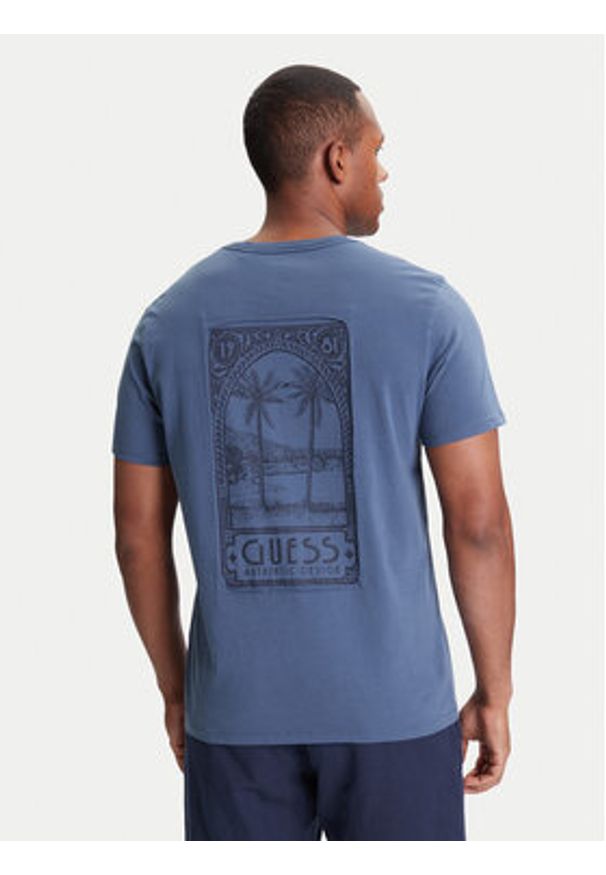Guess T-Shirt M5YI67 KBW41 Niebieski Regular Fit. Kolor: niebieski. Materiał: bawełna