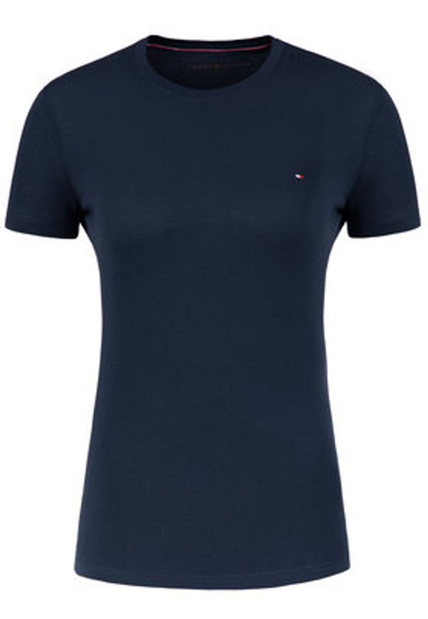 TOMMY HILFIGER - Tommy Hilfiger T-Shirt WW0WW22043 Granatowy Regular Fit. Kolor: niebieski. Materiał: bawełna