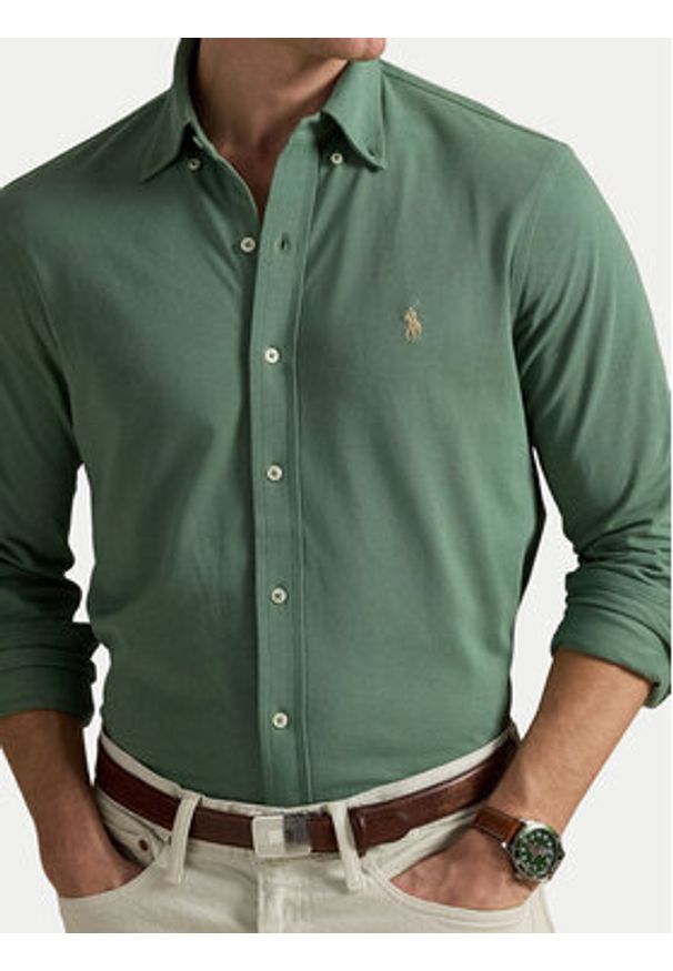 Polo Ralph Lauren Koszula 710654408144 Zielony Regular Fit. Typ kołnierza: polo. Kolor: zielony. Materiał: bawełna
