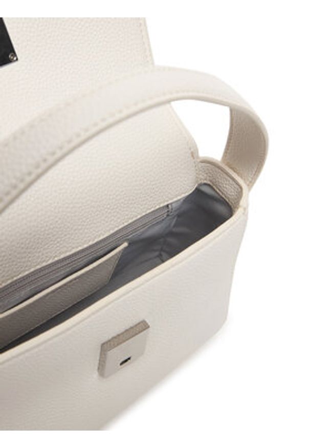 Calvin Klein Torebka Emblem Hw Pebble Shoulder Bag 25 LV04F3425G Biały. Kolor: biały. Materiał: skórzane