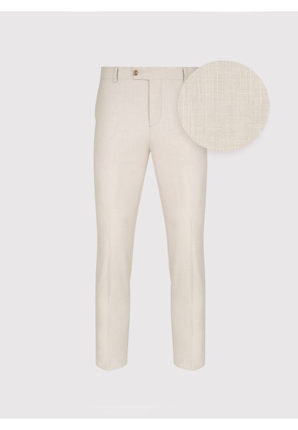 Pako Lorente - PAKO LORENTE - Beżowe spodnie ganiturowe z lnem. Kolor: beżowy. Materiał: len. Styl: elegancki, młodzieżowy