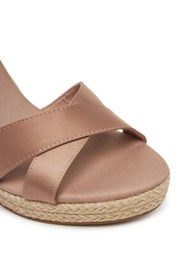 TOMMY HILFIGER - Tommy Hilfiger Espadryle Satin High Wedge Espadrille FW0FW08602 Różowy. Kolor: różowy. Materiał: materiał