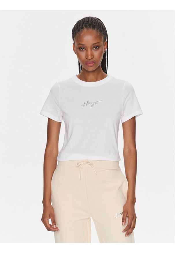 Hugo T-Shirt Classic 50508289 Biały Regular Fit. Kolor: biały. Materiał: bawełna
