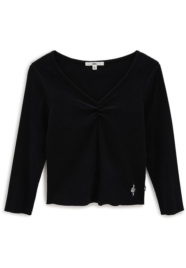 Bluza damskie Vans Ainara Crop. Kolor: czarny. Materiał: bawełna, materiał. Długość rękawa: długi rękaw