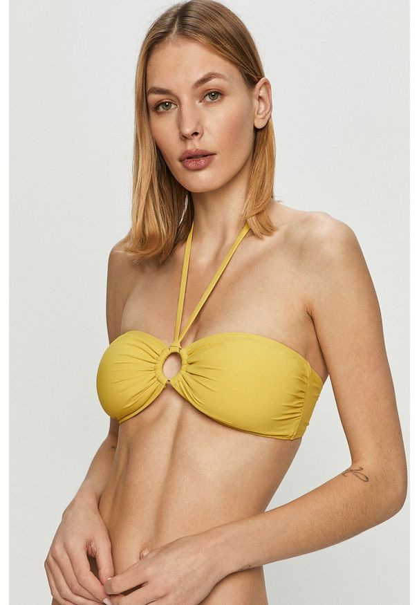Kate Spade - Biustonosz kąpielowy. Kolor: żółty. Materiał: nylon, materiał, elastan. Wzór: gładki
