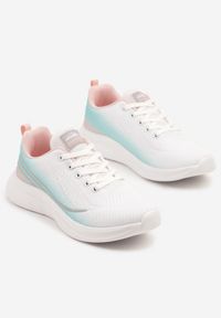 Born2be - Biało-Miętowe Buty Sportowe Sneakersy Ombre na Piankowej Podeszwie Arelinas. Okazja: na co dzień. Kolor: biały. Szerokość cholewki: normalna. Sport: fitness