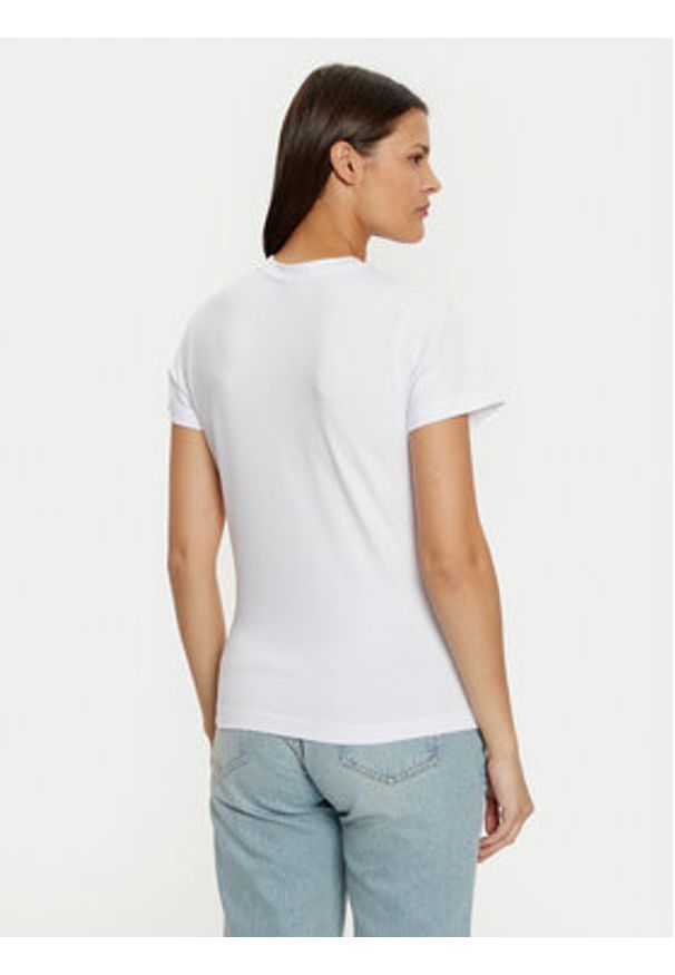 Guess T-Shirt V4YI21 KCDH1 Biały Slim Fit. Kolor: biały. Materiał: bawełna