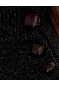 ISABEL MARANT - Grafitowy sweter z guzikami Peggy. Kolor: szary. Materiał: wełna, prążkowany, kaszmir. Długość rękawa: długi rękaw. Długość: długie. Styl: klasyczny #4