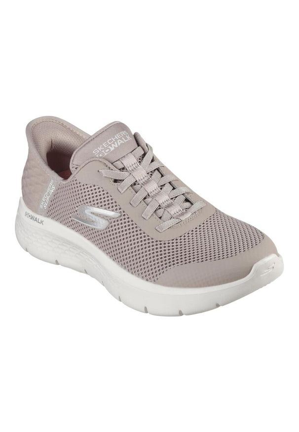skechers - Damskie GO WALK FLEX GRAND ENTRY Slip-On Biały. Zapięcie: bez zapięcia. Kolor: beżowy. Materiał: materiał