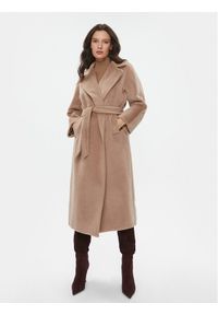 Weekend Max Mara Płaszcz wełniany Tempera 2350161233650 Brązowy Regular Fit. Kolor: brązowy. Materiał: wełna