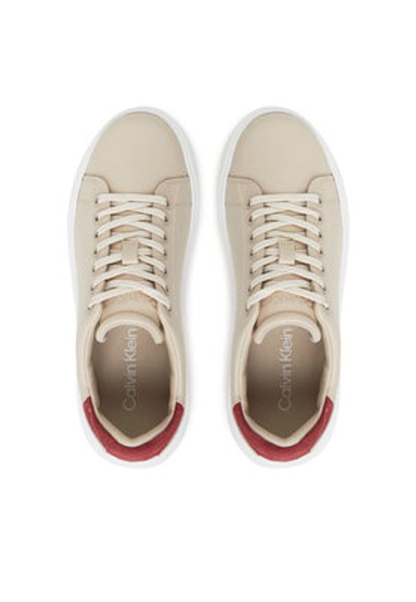 Calvin Klein Sneakersy Cupsole Lace Up - Suede Bt HW0HW02404 Beżowy. Kolor: beżowy. Materiał: skóra