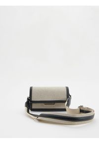 Reserved - Żakardowa torebka crossbody - złamana biel. Materiał: skórzane