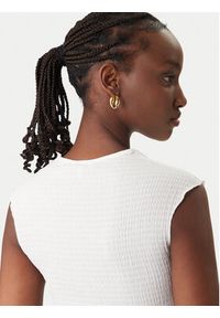 Tommy Jeans Top Smock Seersucker DW0DW22220 Biały Slim Fit. Kolor: biały. Materiał: syntetyk #2