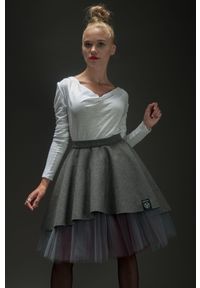 Hultaj Polski - Spódnica wzburzona bordo. Materiał: tiul, nylon, tkanina, wełna. Długość: krótkie