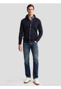 Big-Star - Jeansy męskie dopasowane z przetarciami granatowe Terry 541. Okazja: na co dzień. Stan: obniżony. Kolor: niebieski. Styl: casual #4