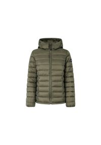 Damska kurtka z kapturem Pepe Jeans Ammy. Typ kołnierza: kaptur. Kolor: zielony. Materiał: puch. Sezon: zima #1
