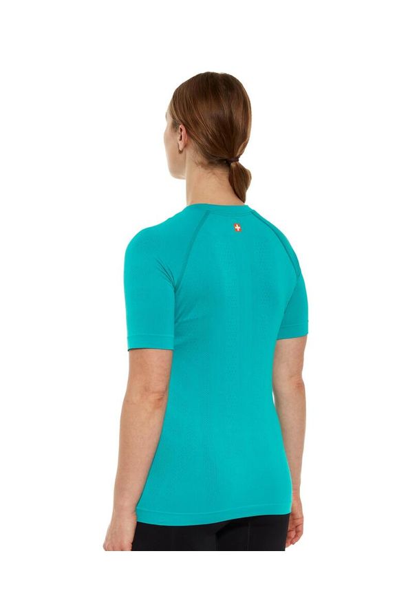 Koszulka turystyczna z krótkim rękawem damska Brubeck Dynamic. Kolor: niebieski. Materiał: poliester, poliamid. Długość rękawa: krótki rękaw. Długość: krótkie. Sport: turystyka piesza