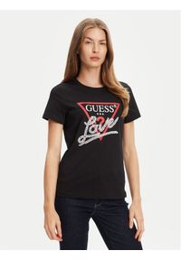 Guess T-Shirt W5YI40 I3Z14 Czarny Regular Fit. Kolor: czarny. Materiał: bawełna