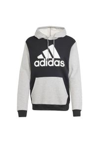 Adidas - Bluza z kapturem Essentials Fleece Big Logo. Typ kołnierza: kaptur. Kolor: wielokolorowy, czarny, szary. Materiał: materiał